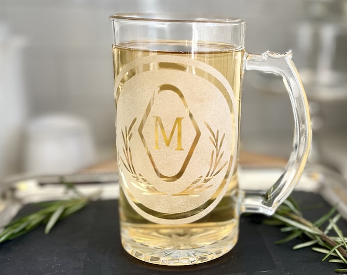 Personalized 16oz Beer Mug – Custom Stein for Husband, Groomsmen, or Men’s Housewarming Gift