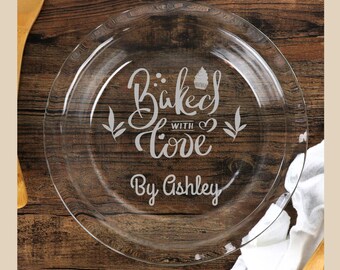 Personalized Glass Pie Dish | Custom Engraved Baking Gift