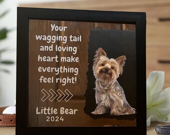Custom Pet Memorial Etched Mirror – Personalized with Pet's Picture & Saying, Perfect Keepsake or Gift for Pet Lovers (Multiple Designs)
