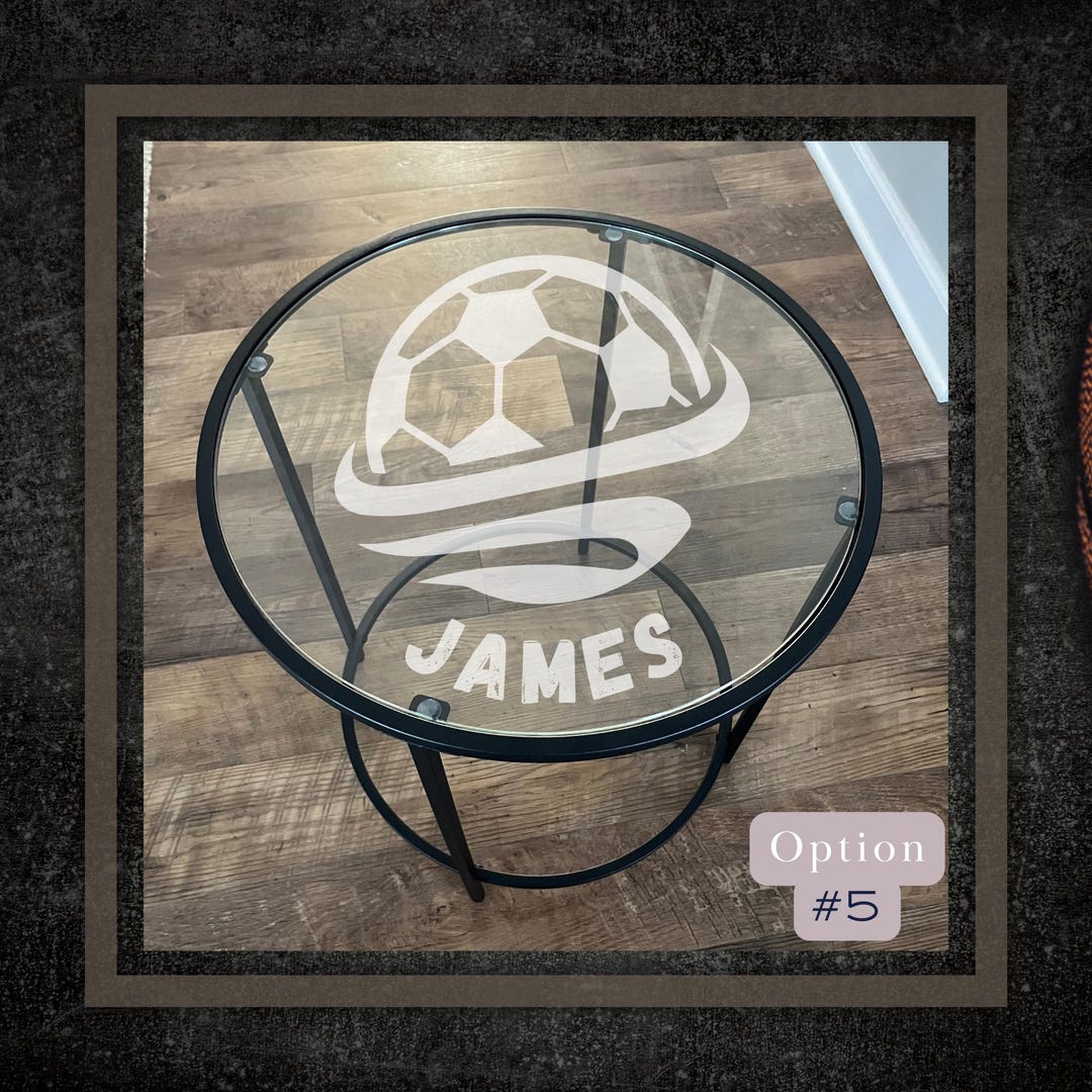 Glass Table Football Personalized Etched Glass Soccer Table – Custom Game Room, Playroom ...