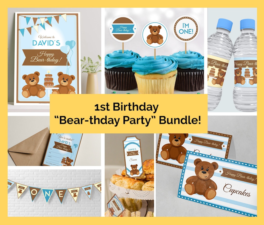 EDITABLE Printable - 1st Birthday Bundle - Etsy