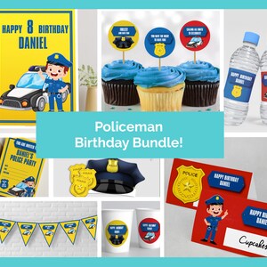 EDITABLE Police Kids Birthday Party Printable Bundle