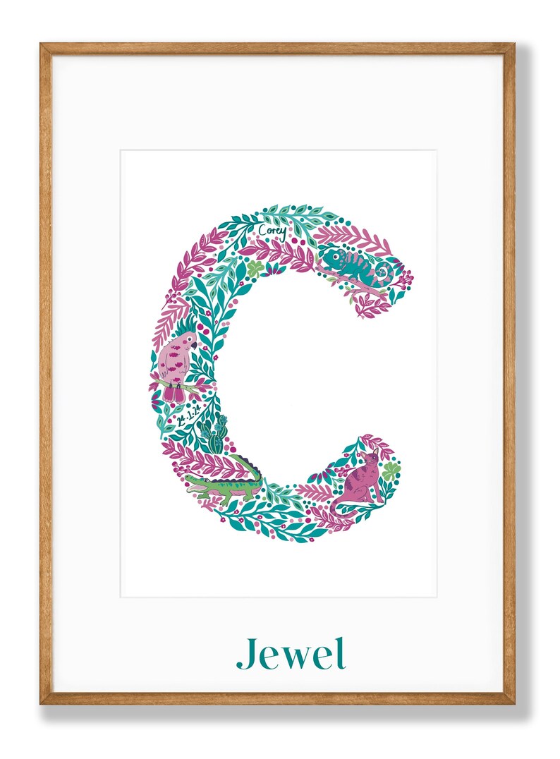 Personalised Letter C Alphabet Print - Etsy UK