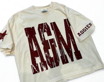 Ivory Cropped Aggies A&M Shirt