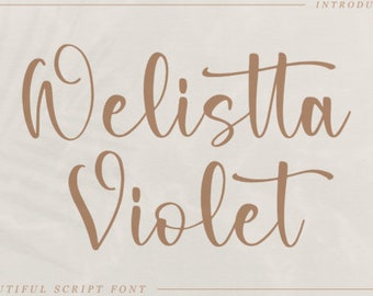 Welistta Violet Font, Handwritten Font, Beautiful Font, Script Font, Vintage Font, Calligraphy Font, Classic Font, Elegant Font, Wedding