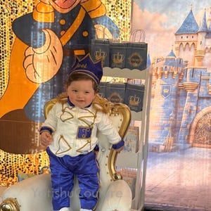 Baby Prince Charming Costume - Boys Personalized First Birthday Outfit, Royal King Party Suit