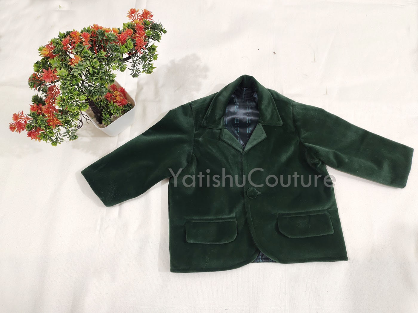 ORBITRAY Velvet Page Boy Blazer - Kids Wedding Tuxedo Jacket