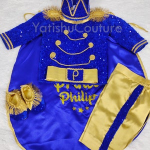 Prince Costume, 1st Birthday Baby Boy Outfit, Sequin Velvet King Theme Toddler Clothes