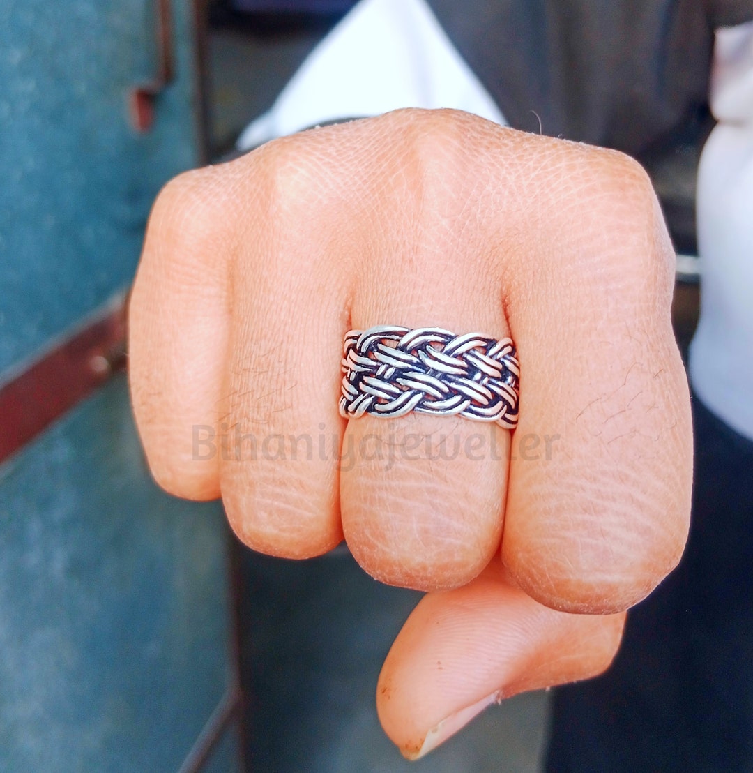 925 Silver Braid Statement Band Rings Celtic Braid Rings Etsy