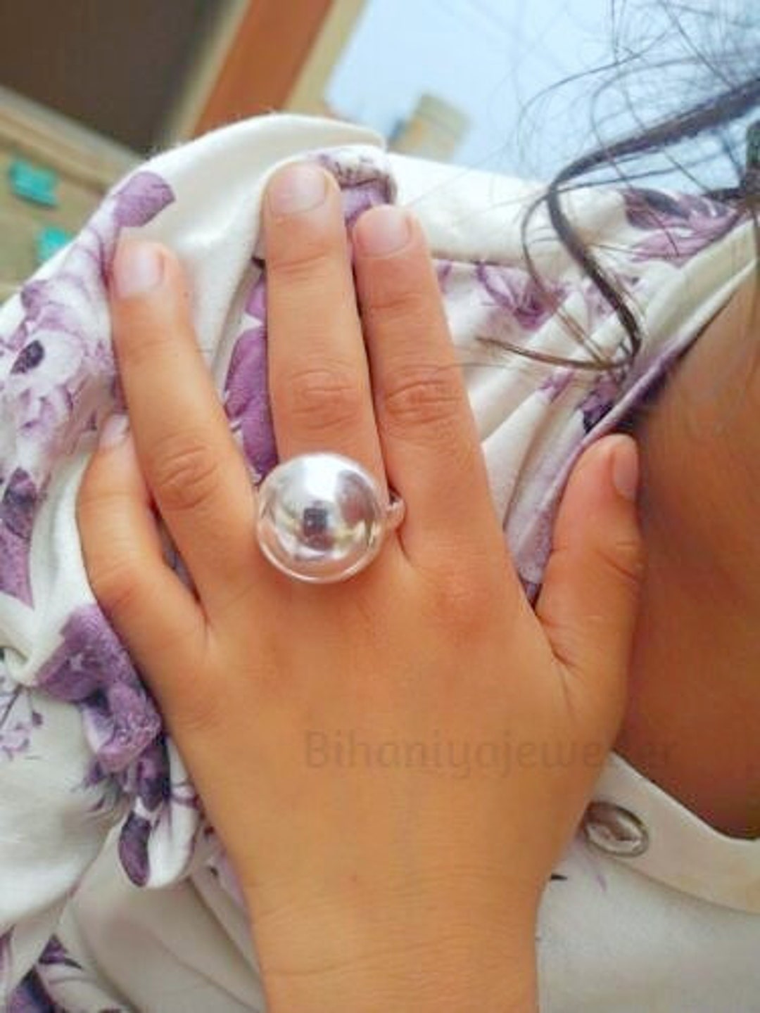 Plain Wide Dome Ring, Sterling Silver Dome Rings, Silver Handmade Dome