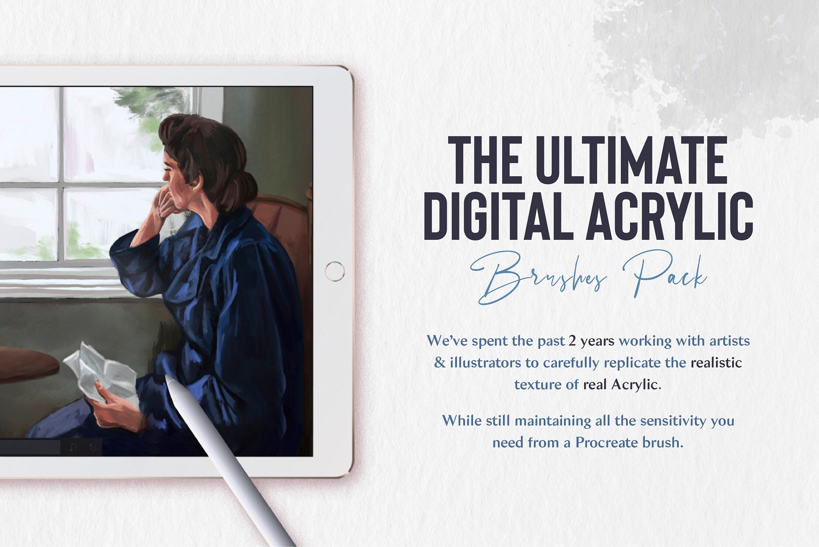 50 Acrylic Brushes for Procreate Realistic Oil Painting, Acrylic