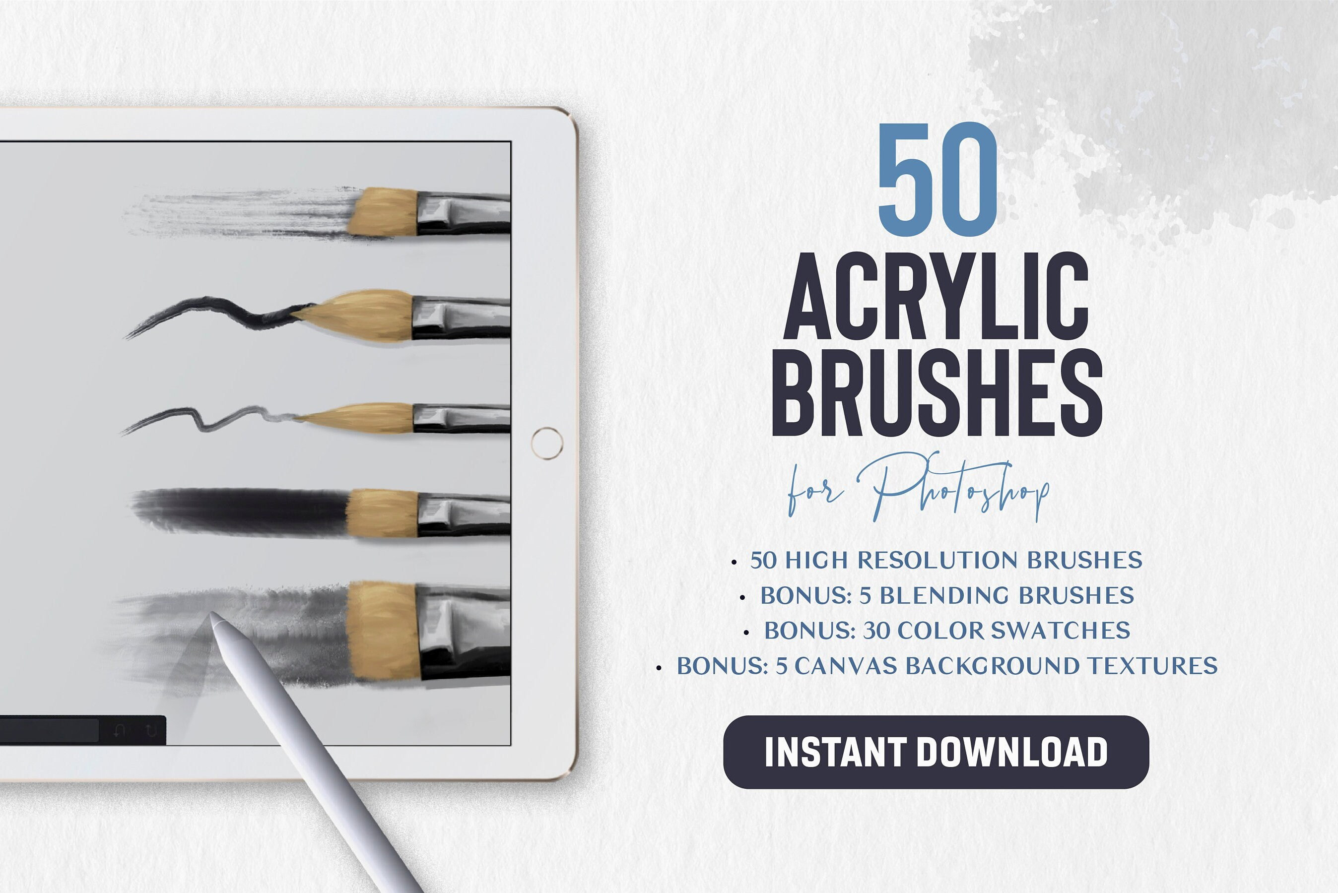 50 Acrylic Brushes for Realistic Oil Painting, Acrylic