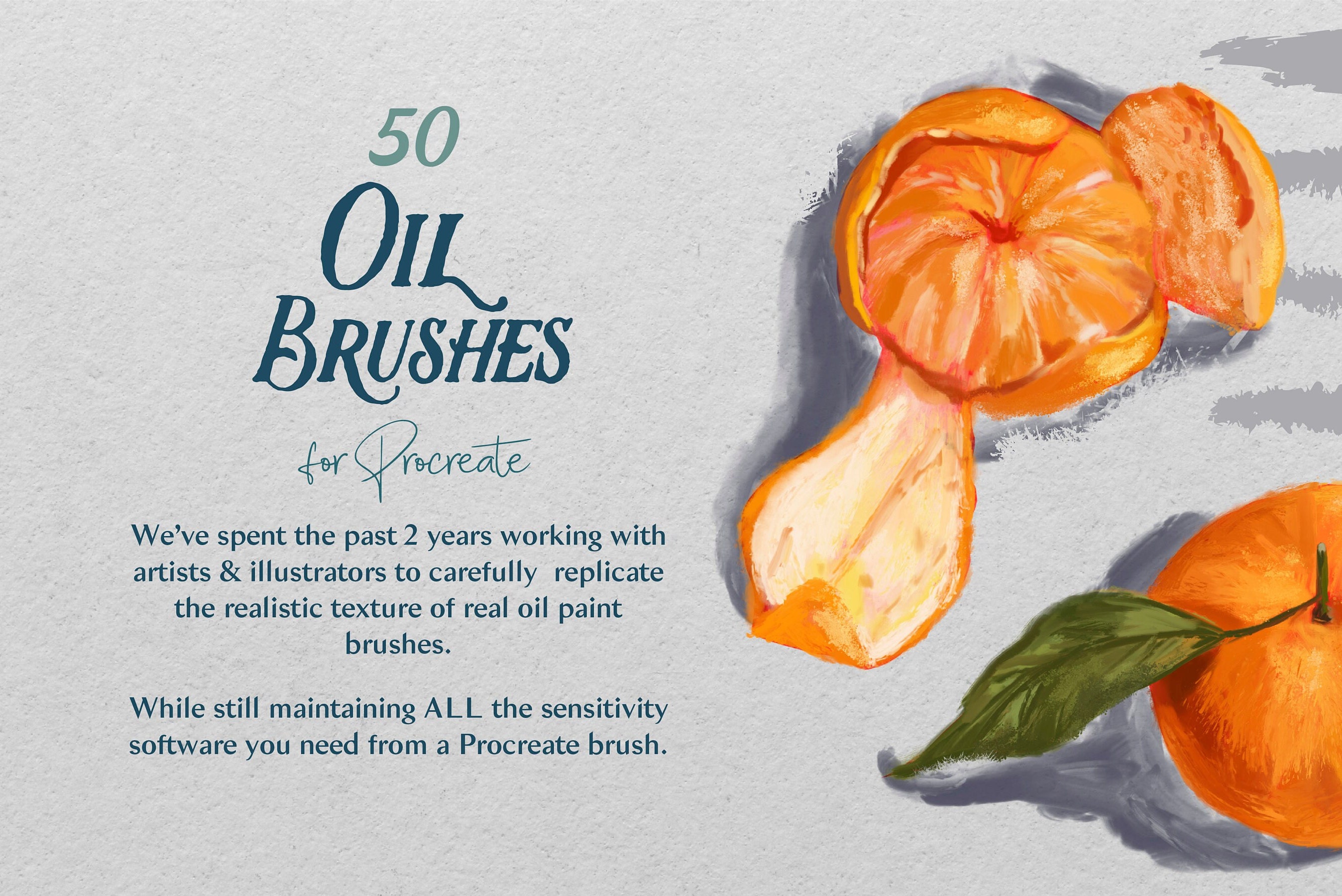 50 Classical Oil Procreate Brushes Realistic Oil Painting, Inspired by