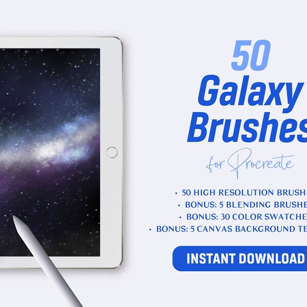 50 Procreate Galaxy Brush Bundle - Galaxy, Stars & Milky-Way