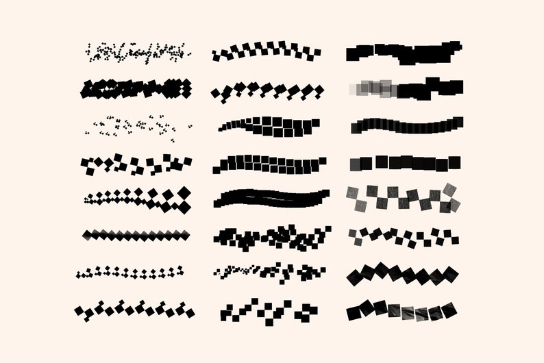 50 Pixel Brushes Pixel Brushset Etsy