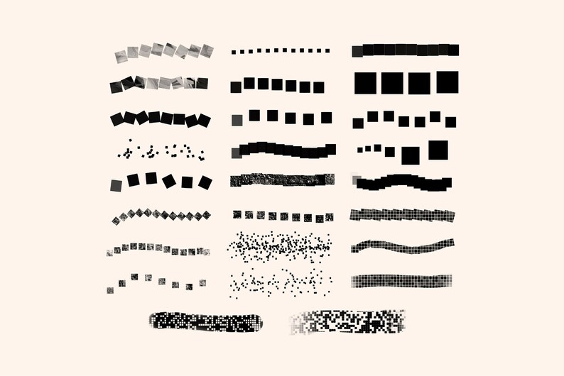 50 Pixel Brushes Pixel Brushset Etsy