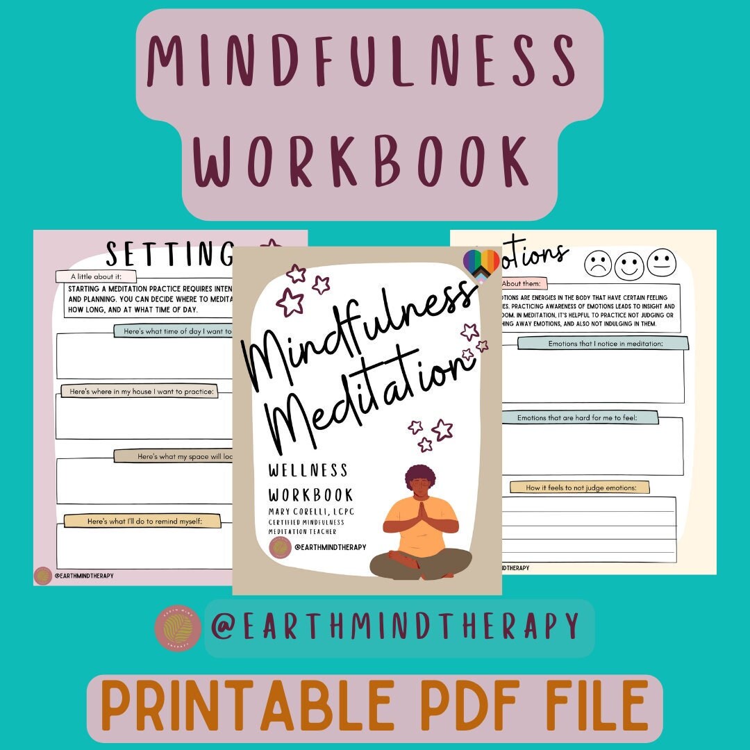 Mindfulness Meditation Wellness Workbook - Etsy