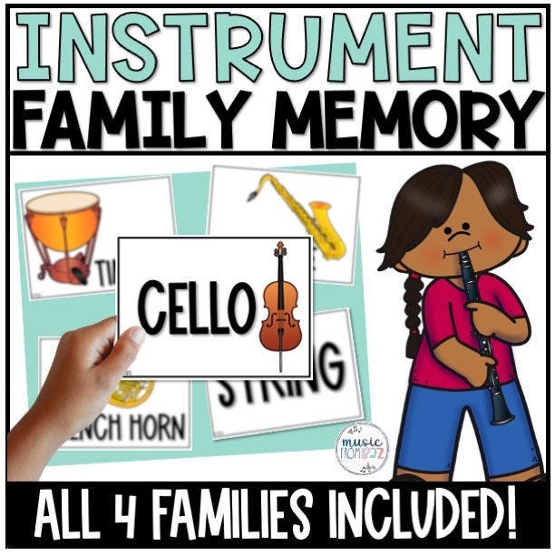 Musical Instruments Memory Drawing Musical Instrument Families of the Orchestra - Memory Game - Elementary ...