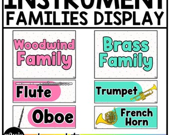 Bright Instrument Families of the Orchestra Posters Elementary Music Classroom Decor Music Poster