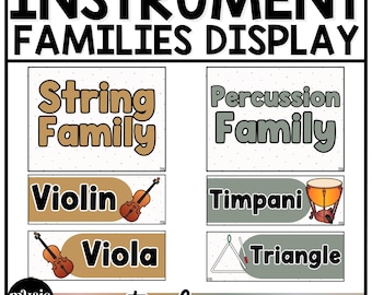Neutral Instrument Families of the Orchestra Posters Elementary Music Classroom Decor Music Poster