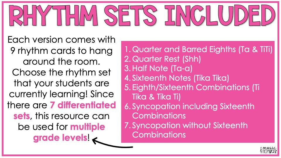 Spring Music Activities Rhythm Write the Room Elementary Music Lessons ...