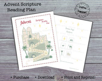 Advent Scripture Reading Plan in Two Color Options with Bonus Marker Page