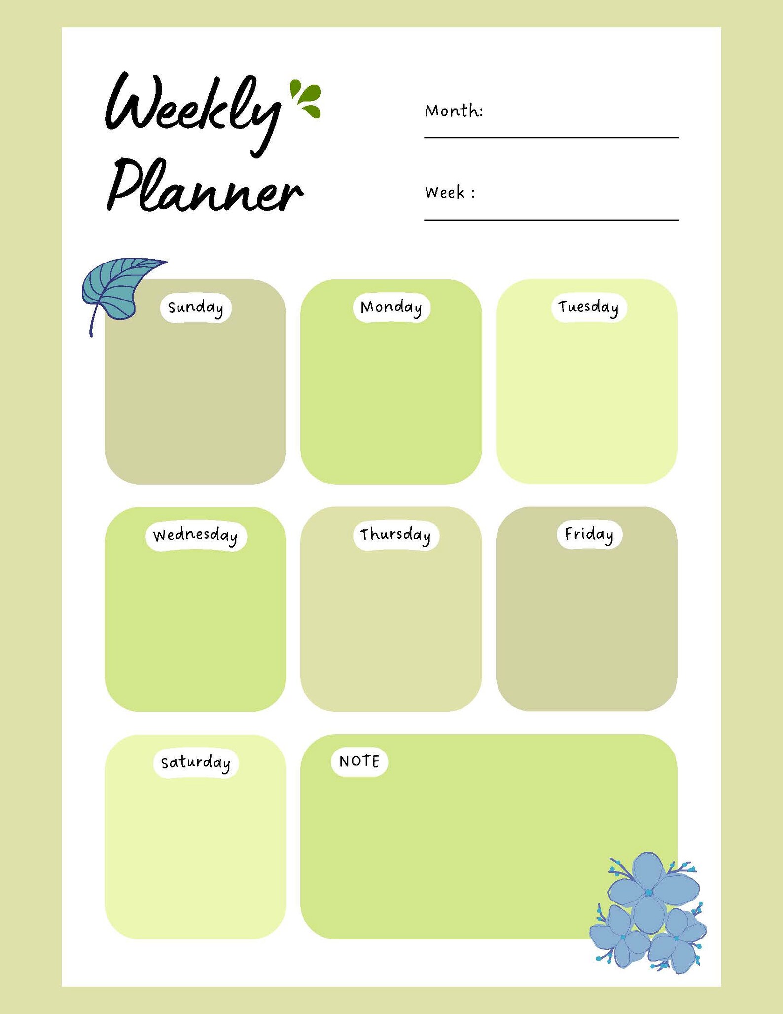 Weekly Planner, to Do List Printable, Instant Download, Daily Schedule ...