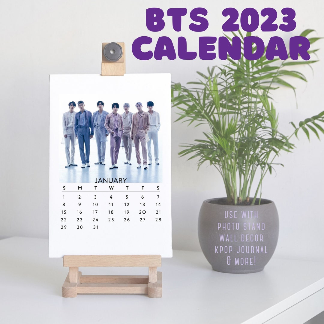 BTS 2023 Calendar BTS Vertical Desk Calendar BTS Desk Etsy