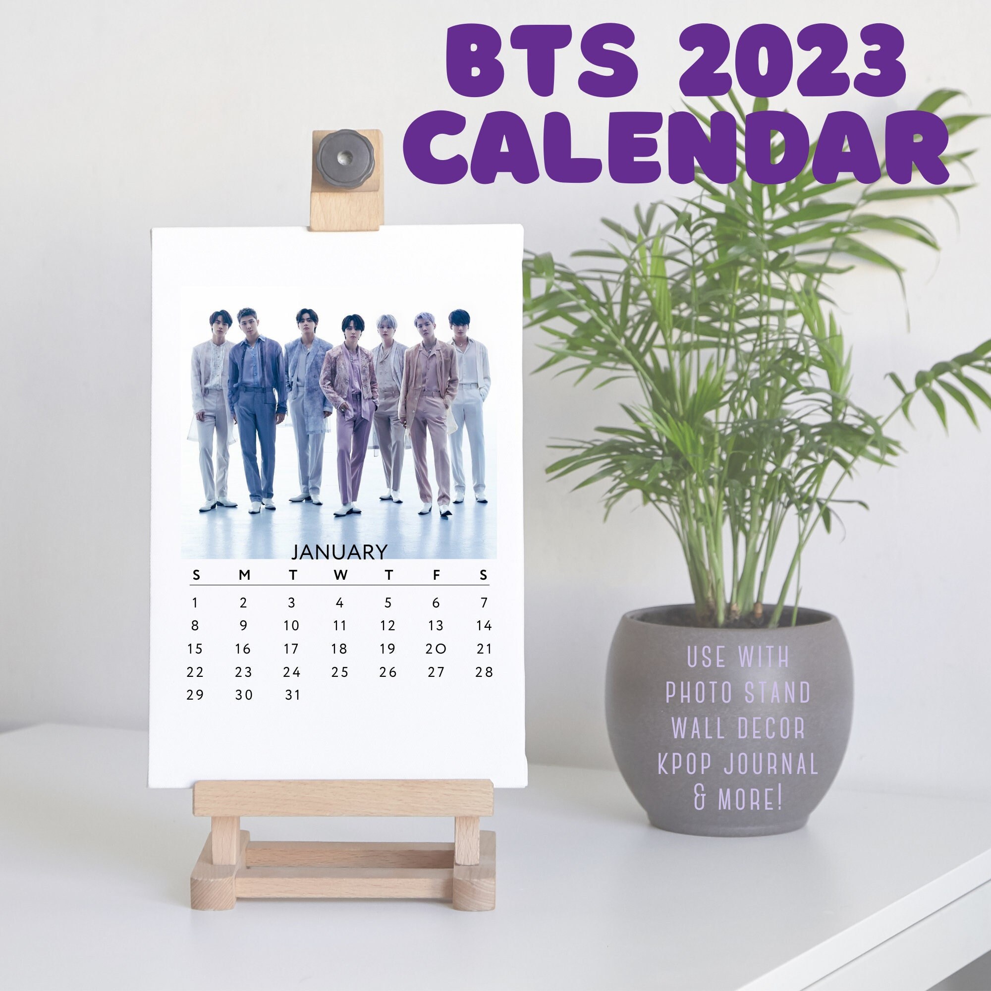 BTS 2023 Calendar BTS Vertical Desk Calendar BTS Desk - Etsy