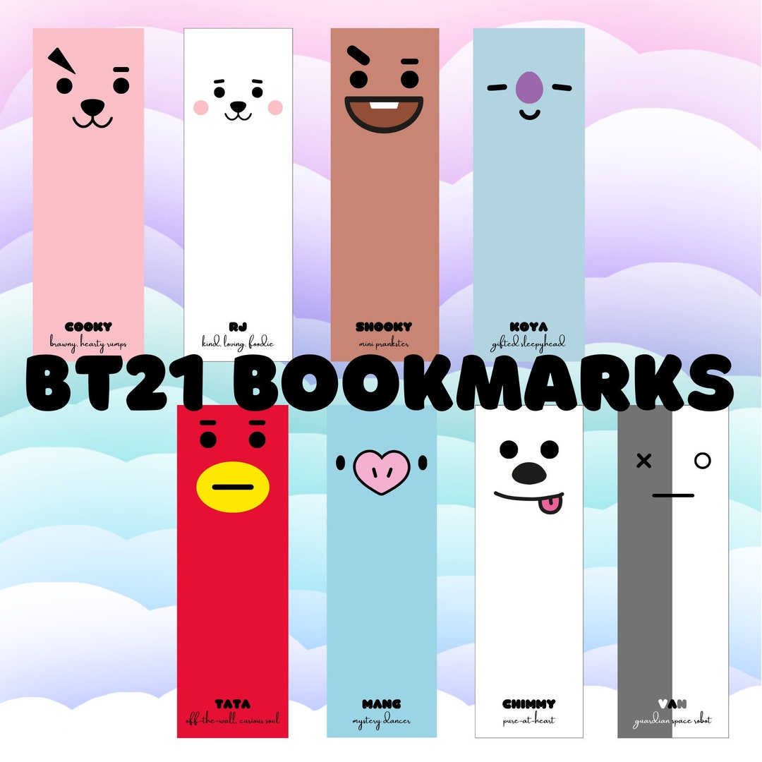 BTS Bookmarks BT21 Characters Printable Bookmarks Cute - Etsy