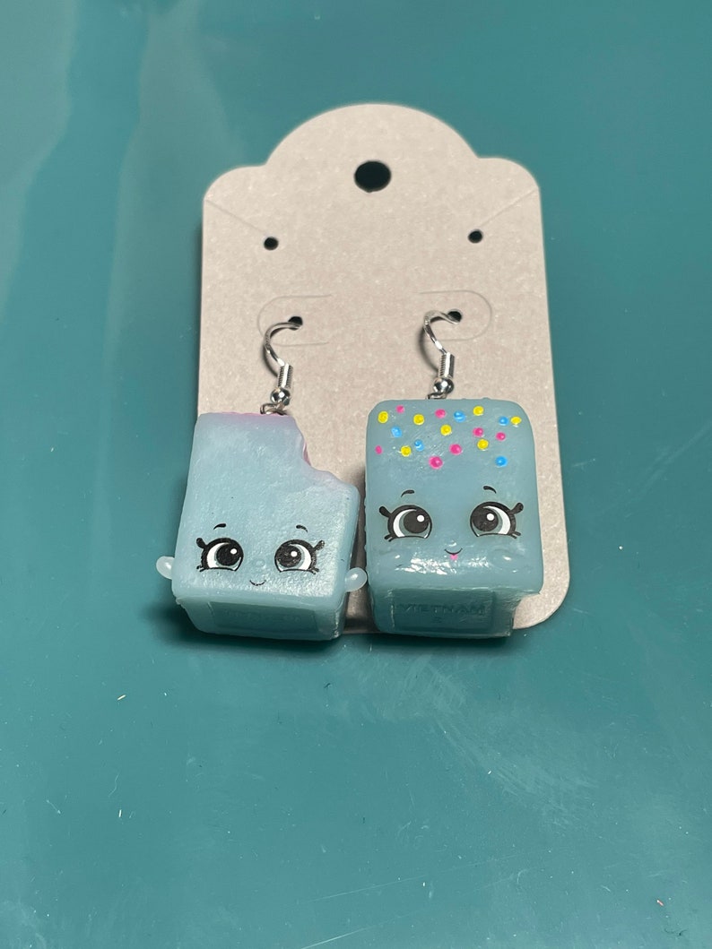 Shopkins Jet Puffed Marshmallow Bites Earrings Glows in the Etsy