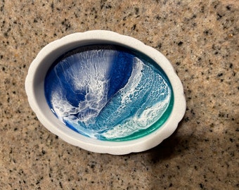 Handmade Soap Dish in Ocean Colors