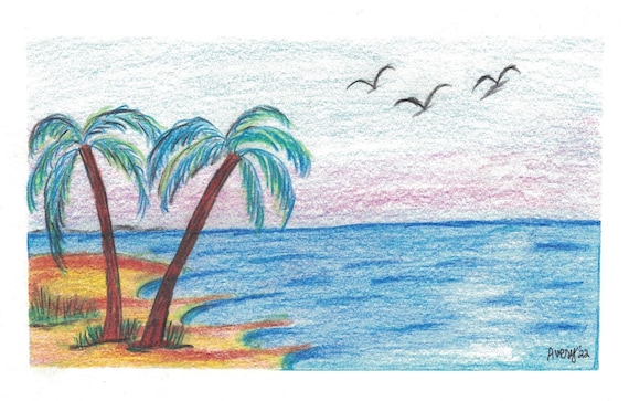 How To Draw A Beach Scene
