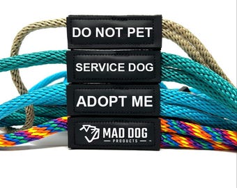 English Slip Lead Dog Leash Premium Rope -4 Label choices: Do Not Pet, Service Dog, or Adopt Me. Made in the USA! Multiple sizes available.