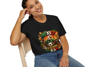 T-shirt Si Se Puede van Mexico | Mexican Eagle, voetbal, gitaar, sombrero