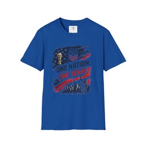 One Nation One Team T-Shirt | USA Flag, Statue of Liberty, Soccer Emblem image 10