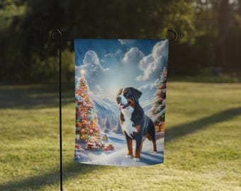Winter Wonderland Greater Swiss Mountain Dog Garden flag
