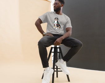 Klasyczny t-shirt z dużym szwajcarskim psem pasterskim