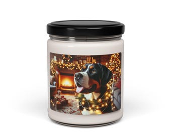 Greater Swiss Mountain Dog Holiday Candle 9oz Soy Scented