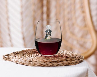 Kwiatowy kieliszek do wina Swissy Stemless | GSMD | Pies górski