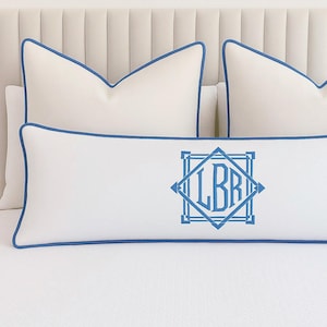 Embroidery Monogram LYON Pillow Cover (Choose from Multiple Sizes)