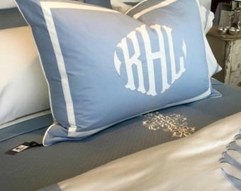 Monogram Applique Pillow Knightsbridge (Various Colors/Sizes Available)