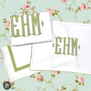PILLOW Monogram Applique Cover Knightsbridge (Various Colors/Sizes Available)