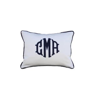 Applique Monogram Pillow Sham Palisades Font (Various Colors Available)