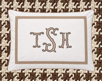 Applique Monogram Lumbar Pillow Sham Personalized (Various Sizes Available)