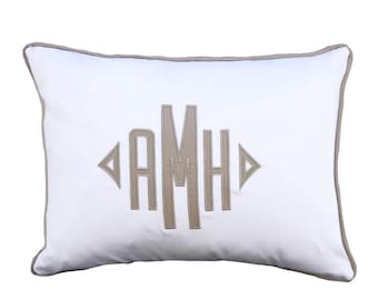 Gatsby Appliqué Monogram Pillow Cover Personalized