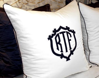 Applique Monogram Pillow Sham (Various Colors Available)