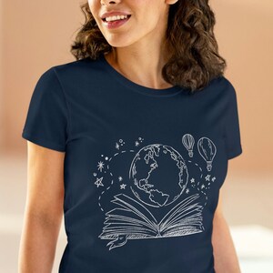 Bücherwurm Lehrer Bibliothekar Handgezeichnet Geschenk Jersey Kurzarm T-Shirt