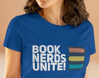 ¡Reserva Nerds Unite! Amante de los libros, Ratón de biblioteca, Bibliotecario, Maestro Regalo de lectura Camiseta de manga corta