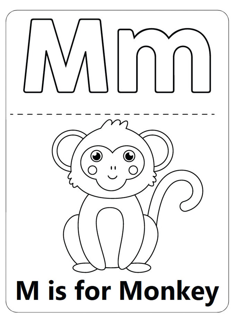 Printable Coloring Alphabet Booklet Digital Download Etsy